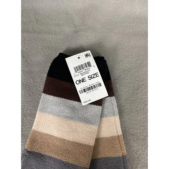 On 34th Women's Colorblocked Brown Fingerless Gloves One Size New WIth Tag's - Picture 5 of 7